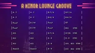 Backing Track for Bass A Minor Lounge Groove No Bass 90bpm