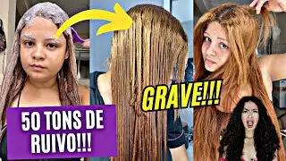 LOUCURA CAPILAR! ELA DERRETEU O CABELO COM TROCA TROCA DE TINTA RUIVA E RESULTADO CHOCA!!