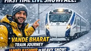 First Time Live Snowfall VANDE BHARAT Train Journey | Jammu Kashmir Vande Bharat in Heavy Snowfall 