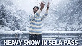 Heavy Snowfall in Sela Pass 😱 | Road Covered in Snow #heavysnowfall #snowfall #selapass #funny 