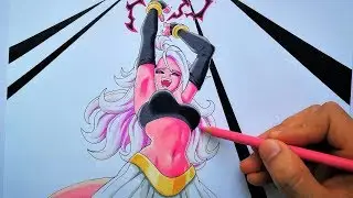 Como Dibujar al ANDROIDE 21 ( DRAGON BALL FIGHTERZ ). How to Draw Evil Android 21. Tutorial Dibujo