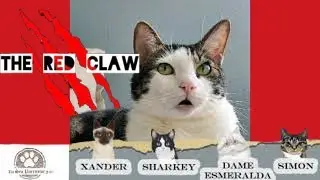 Purrseidon the cat reading 'The Red Claw' chapter 7