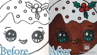 cute Kawaii Christmas cookie drawing for kids (easy)