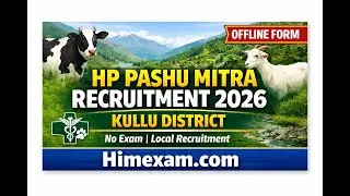 HP Animal Husbandry Recruitment 2026 | Kullu Pashu Mitra 14 Vacancies | Full Details & How to Apply