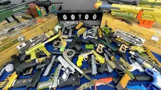 Surprise Unboxing Toy Guns! Golden Pistols, Silencer Glock, Cool Knife, Flashlight, RC Blaster!