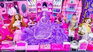20 Minutes Satisfying With Unboxing Barbie Princess Wedding Bedroom Dressup Playset ASMR Review Toys