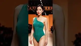 Teal One-Shoulder Bodysuit Runway | AI Fashion Model Lookbook | Atelier Next #shorts