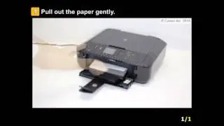 PIXMA MG5720: Removing a jammed paper from the paper output slot