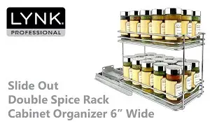 Lynk Professional Slide Out Double Spice Rack Cabinet Organizer 6