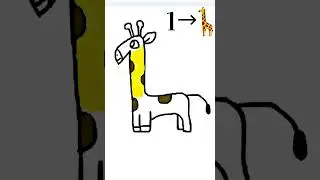 🦒 Draw a Giraffe Using Number 1 ✏️🎨 | #Shorts