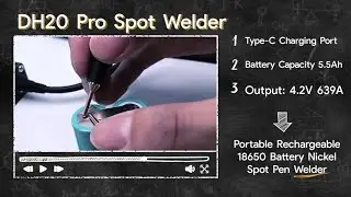 DH20 Pro DIY Portable Rechargeable Spot Welder type C Charging 5500mAh Battery for 18650 Battery