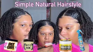 Easy Natural Hairstyle for Everyday | Sleek Front & Defined Back Curls