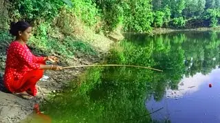Fishing Videos / Village Fishing and Hunting / Incredible Woman Fishing with Hook /Rural Bengal Fish