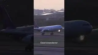 THAI AIRWAYS A330-300 landing at Taipei Airport #shorts #aviation #a330 #landing #taipei #plane