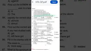 VFA Exam -English Part #psc #mocktest