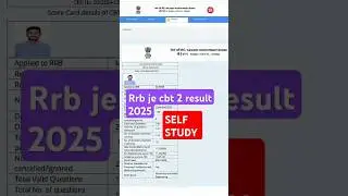 Rrb je cbt 2 result 2025 #rrb #rrbje #rrbjeresult #rrbrecruitment2025 #Grateful #smallachievement