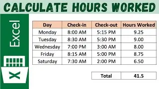Calculate Hour Worked ! Working Hour Calculate In excel ! Excel Time Formulas ! Excel Best Formulas