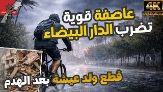 الدار البيضاء تحت العاصفة ⚠️ أمطار غزيرة و رياح قوية