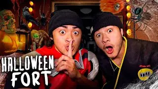 HAUNTED HOUSE FORT in WALMART!! (KICKED OUT)