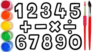 Basic Numbers & Sign Drawing, Painting and Coloring for Toddlers l #123