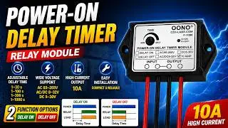 F 1086 Series Power-ON Delay Timer Relay Module, Power-ON Delay ON and Power-ON Delay OFF.