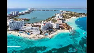 Мексика, Канкун, Zona Hotelera, пляжи белоснежным песком, аэросьемка видео, самостоятельно