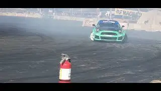 Ford mustang burning tires at Sema expo 2021