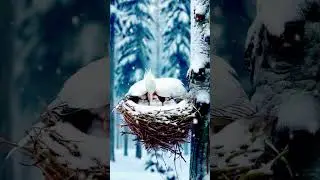 A Mother&rsquo;s Love: Bird Protects Her Chicks from Freezing Winter #shorts