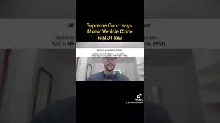 Motor Vehicle Code is Only a Contract! NOT Law&hellip;