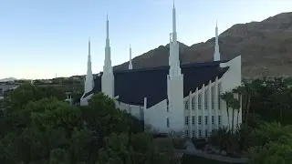 Aerial views of the Las Vegas LDS Temple