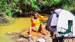 RIVER DAY CAMPING | Cook, Rest & Enjoy Calm Outdoor Vibes #asmr #nature #river #outdoors#camp