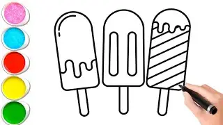 Простые рисунки и раскраски мороженого для детей 🍦 | Простое искусство рисования мороженым | Увле...