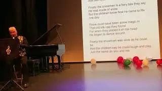 Frosty the Snowman with on screen words NOS Christmas music show, Bonington Theatre Arnold 15 Dec 25
