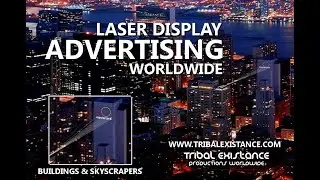 Laser Display Advertising On Buildings Or Skyscrapers