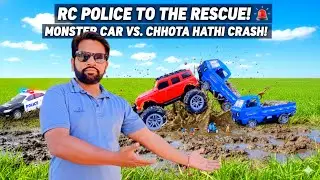 RC Pickup Chhota Hathi Accident! 💥 Police Stunt Car Saves the Day! Off road monster truck@dvtoystv 