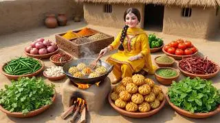 Miniature Doll Cooking Momos and Chutney ASMAR |  Pakistan Village Tiny Doll Kitchen