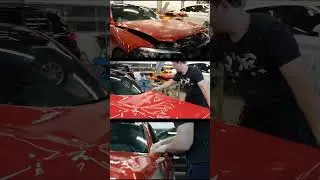 Из sunset orange в lava orange цветным полиуретаном #оклейкаавто #carwrap #полиуретан #детейлинавто