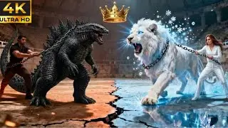 🦁 Divine White Lion vs Legend Godzila | Epic Arena Clash | Who Will Win?