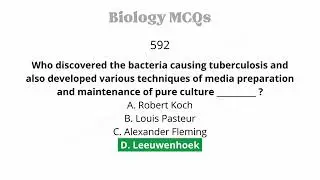 Biology MCQs Part 30 | 581-600 Multiple Choice Questions