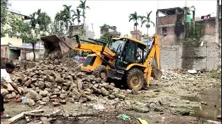JCB Backhoe 3DX Super Machine Moving Stones / JCB 4x4 Vs Stone Video