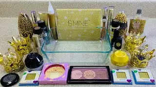 Mixing ''NEW YEARS SLIME'' Makeup Eyeshadows Into Clear Slime / Satisfying ASMR Videos.