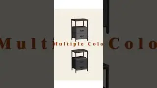 Huuger Nightstand with Charging Station, Side Table with Fabric Drawers.