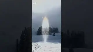 Skiers witness sun candle phenomenon