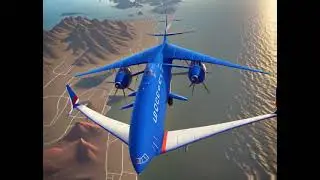 Tipless box-wing aircraft with zero wingtip induced drag  - Video created by AI
