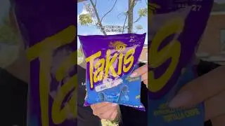 Trying TAKIS blue heat for the first time #review #takis #food #tiktok #viral