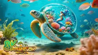 Under Red Sea 8K - Beautiful Coral Reef Fish in Aquarium, Sea Animals for Relaxation - 8K Video