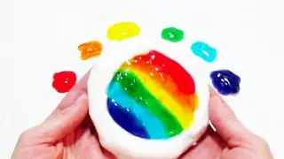 Слизь Как сделать радужный круг глины желе слизь - шпатлевка Flubber малыша игрушки