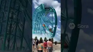Water ride falls apart! #crazy #ai #video #viral #shorts #fail #accident