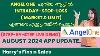 How to place Stop loss in Intraday- Live step by Step Demo- Angelone Malayalam | Harrys Fin n Sales