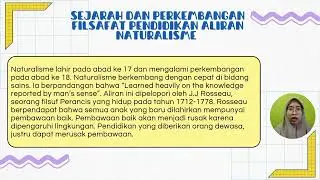 Filsafat pendidikan Aliran Naturalisme ll PGSD Semester 3ll